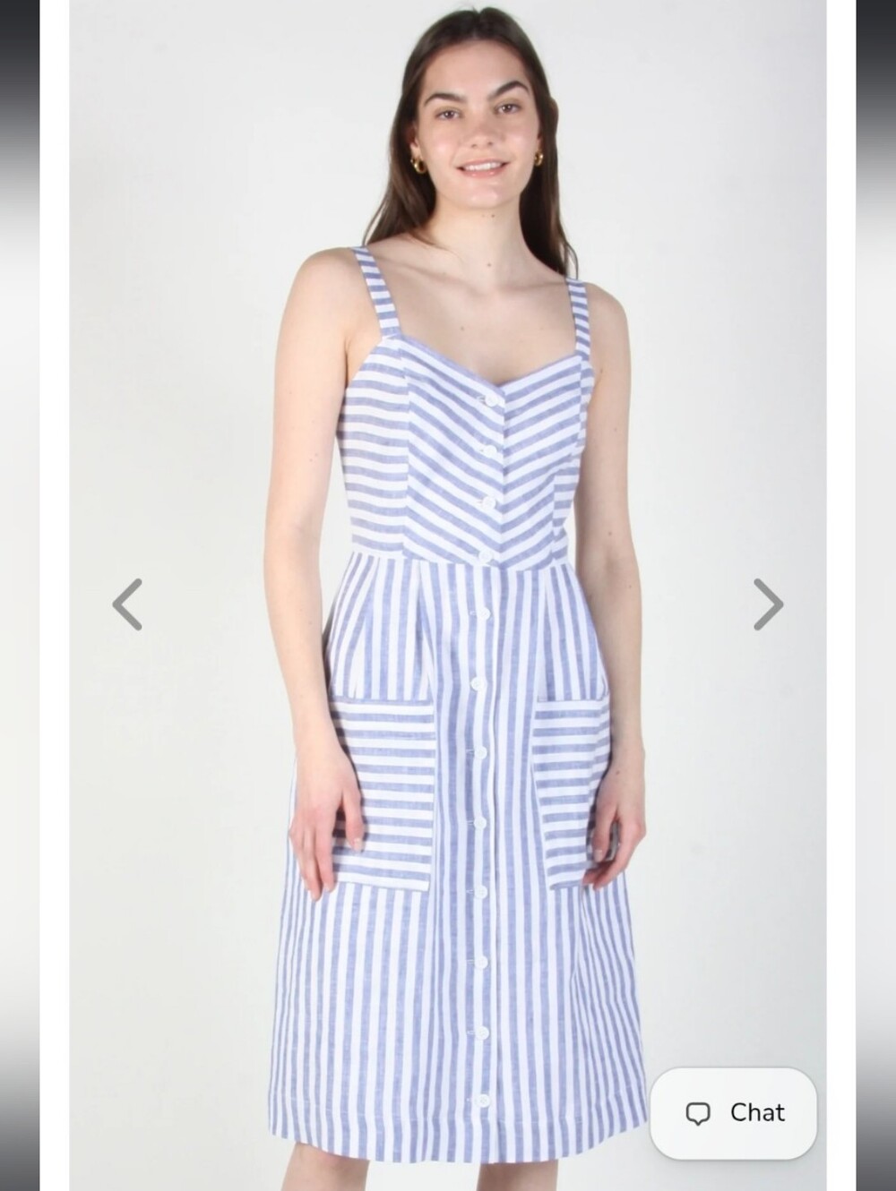 Birds of North America Vesper Sparrow Royal Stripe Button-Front Dress